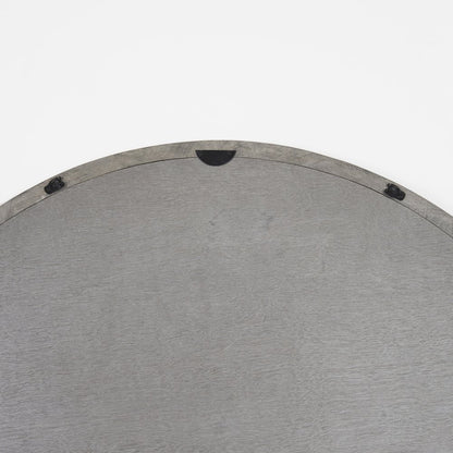 Gambit 46" Round Gray Wash Wood Frame Wall Mirror
