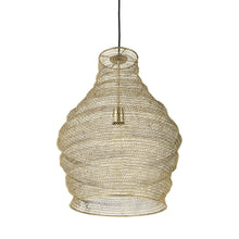 Halycon 16.0L x 16.0W x 20.0H Gold Mesh and Iron Pendant Light