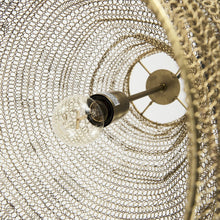 Halycon 16.0L x 16.0W x 20.0H Gold Mesh and Iron Pendant Light