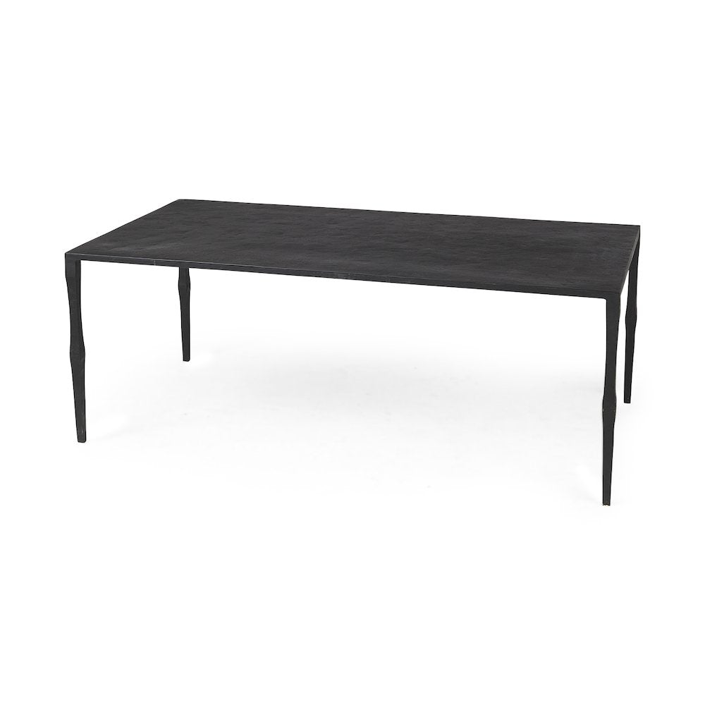 42.0 X 22.0 X 15.5 Ebony Black Iron Coffee Table