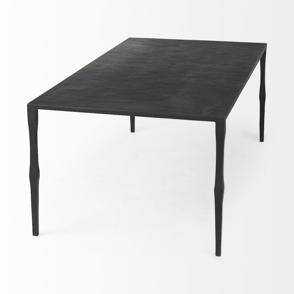 42.0 X 22.0 X 15.5 Ebony Black Iron Coffee Table