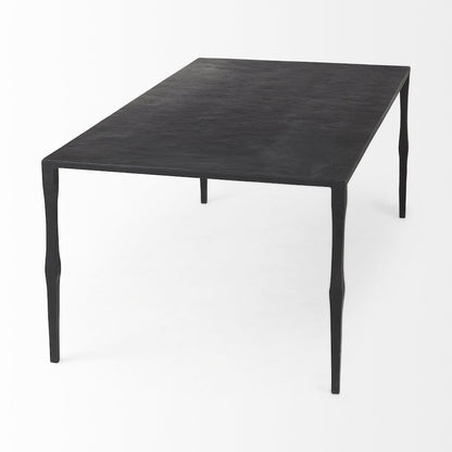 42.0 X 22.0 X 15.5 Ebony Black Iron Coffee Table