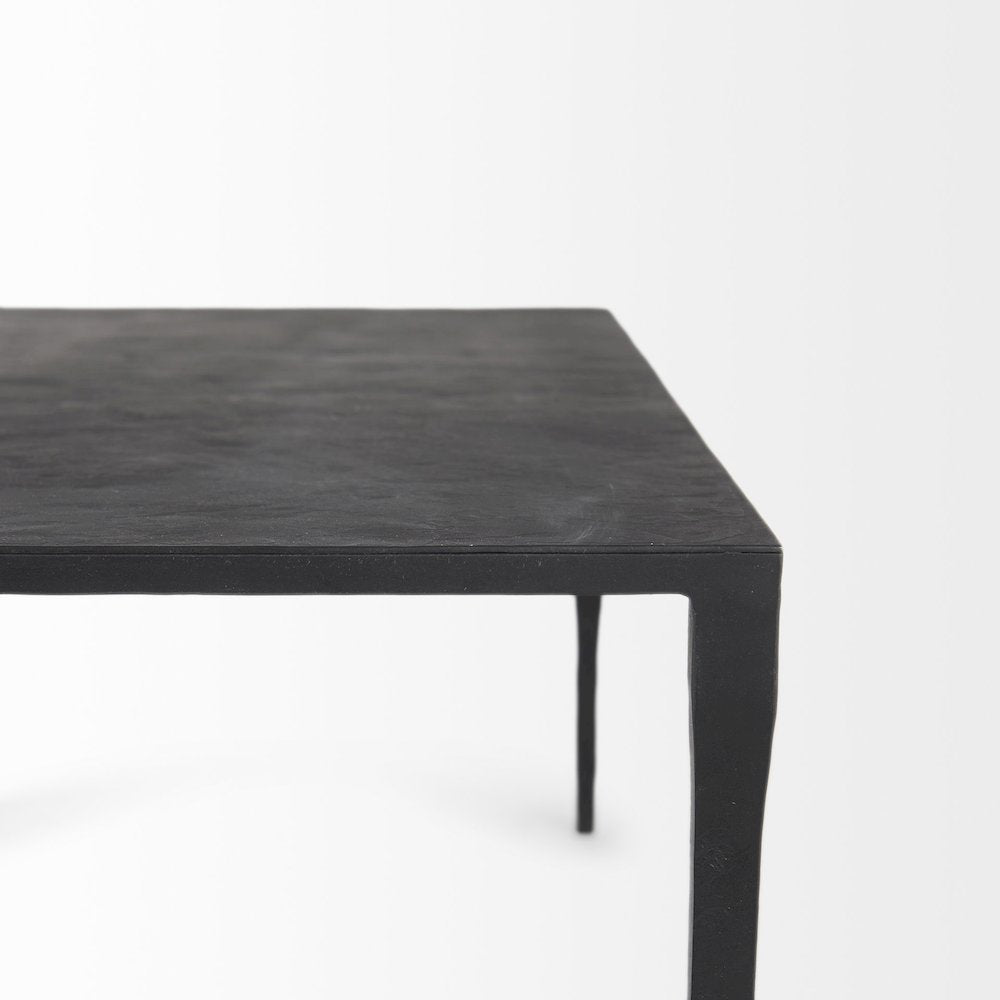 42.0 X 22.0 X 15.5 Ebony Black Iron Coffee Table