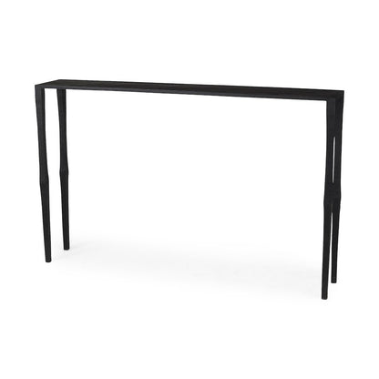 48.0 X 8.0 X 30.0 Ebony Black Iron Console Table