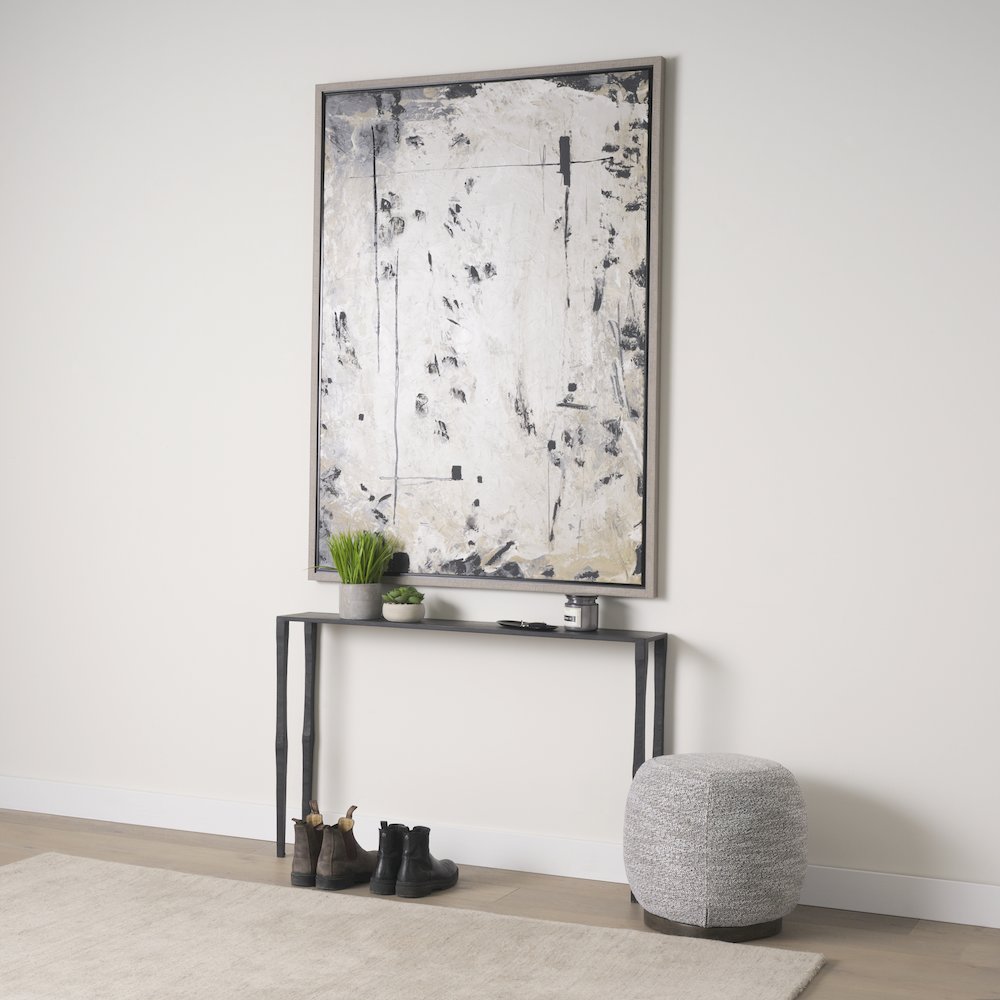48.0 X 8.0 X 30.0 Ebony Black Iron Console Table