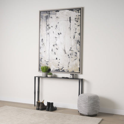 48.0 X 8.0 X 30.0 Ebony Black Iron Console Table