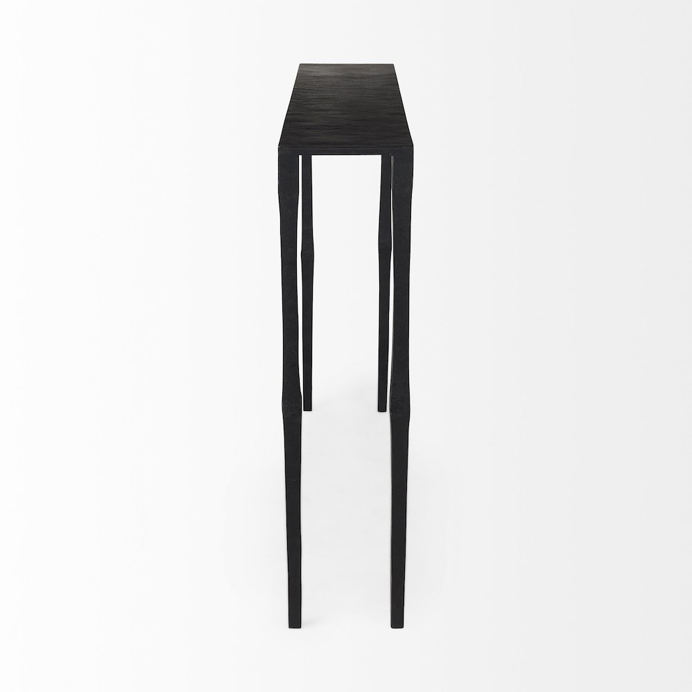 48.0 X 8.0 X 30.0 Ebony Black Iron Console Table