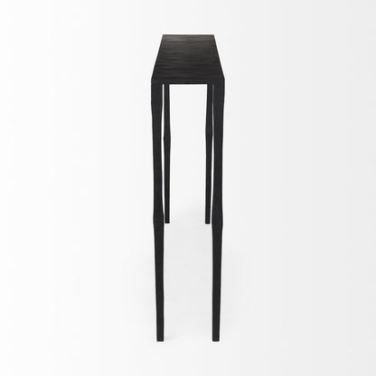 48.0 X 8.0 X 30.0 Ebony Black Iron Console Table