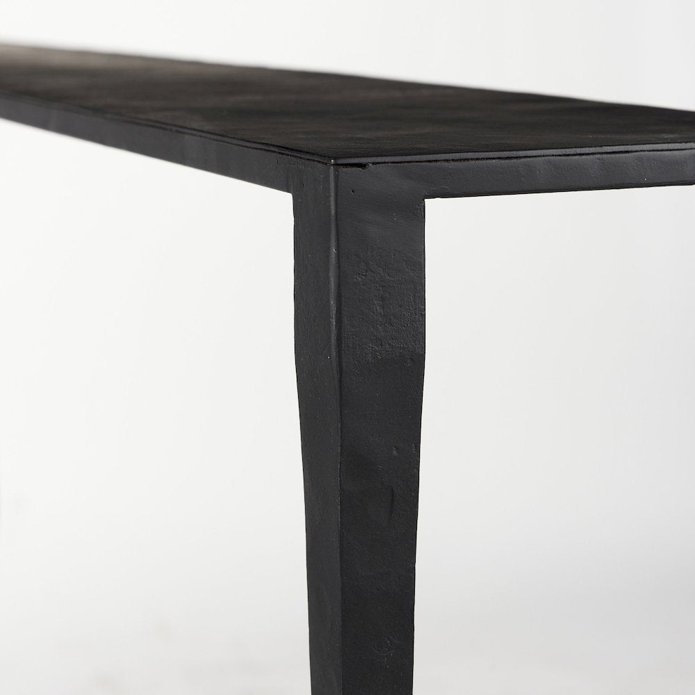48.0 X 8.0 X 30.0 Ebony Black Iron Console Table