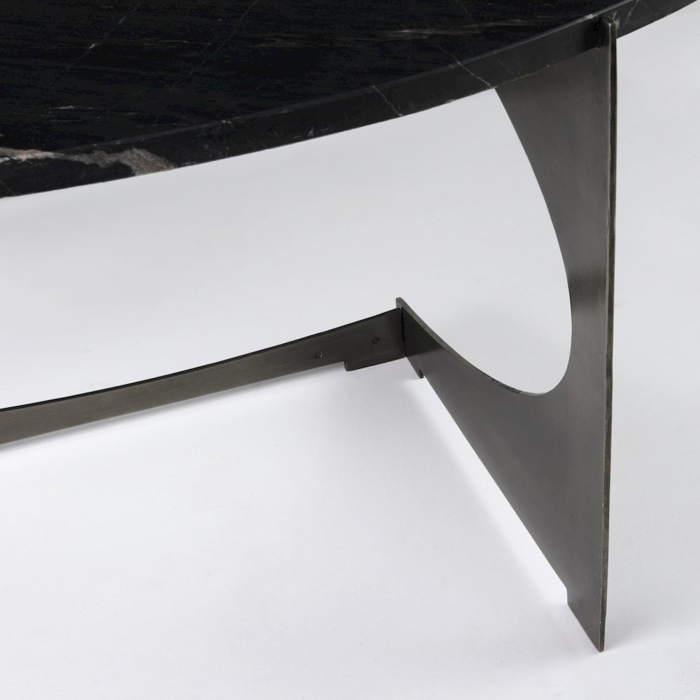 IBlack Marble Top Iron Coffee Table