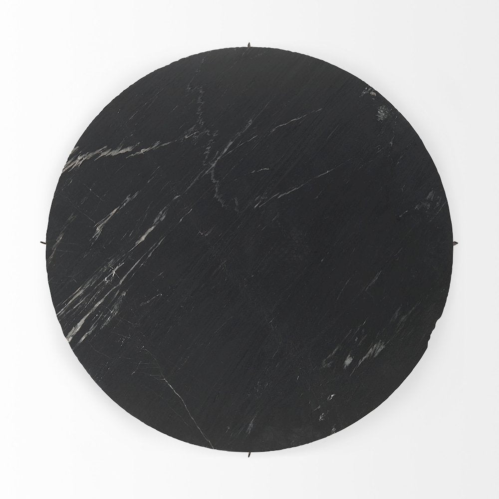 IBlack Marble Top Iron Coffee Table