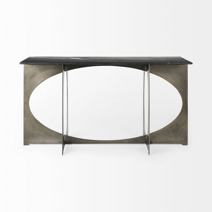 Iv Black Marble Top Iron Console Table