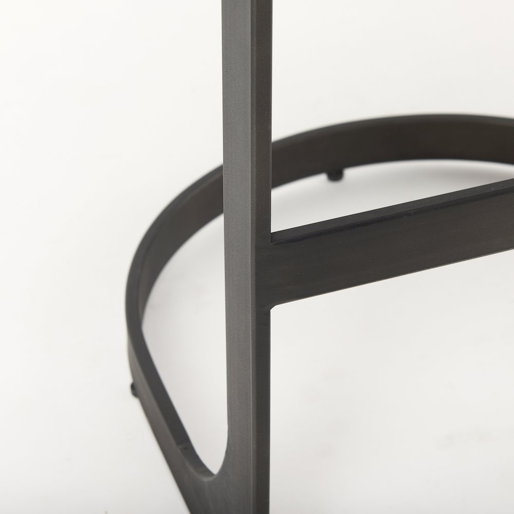 17L X 18W X 31H Brown Leather Metal Frame Bar Stool