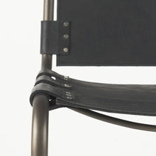 21L X 25W X 38H Black Leather Iron Frame Counter Stool