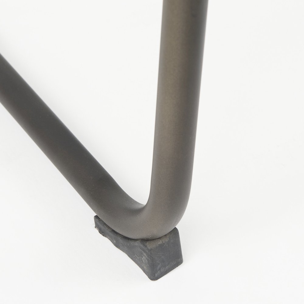 43" Total Height Black Leather Iron Frame Bar Stool