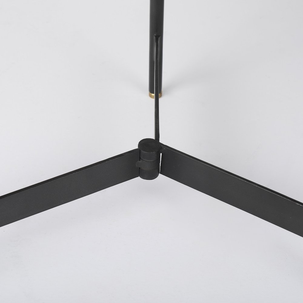(Set Of 2) Light Brown Wood Black Metal Base Nesting Side Tables