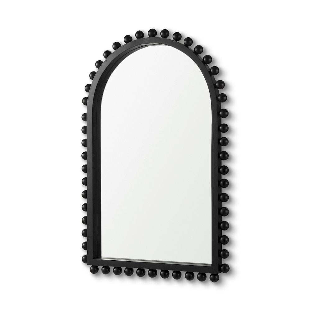 Leeds 23L x 35H Black Wood Arch Frame Mirror