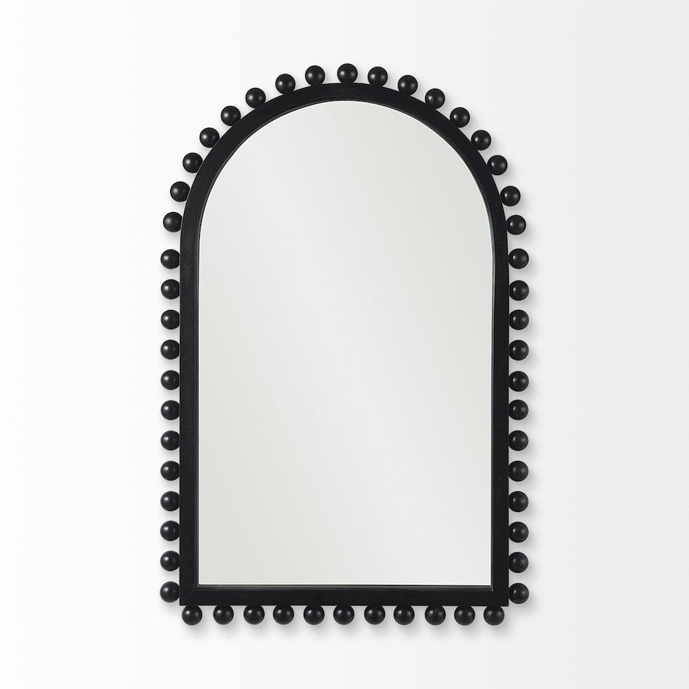 Leeds 23L x 35H Black Wood Arch Frame Mirror