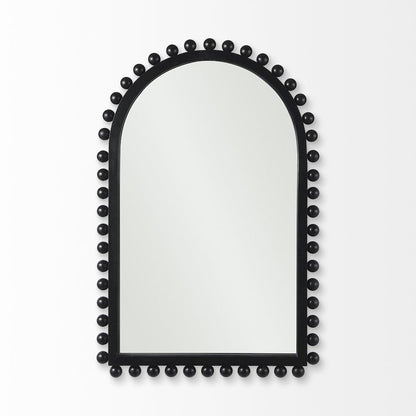 Leeds 23L x 35H Black Wood Arch Frame Mirror