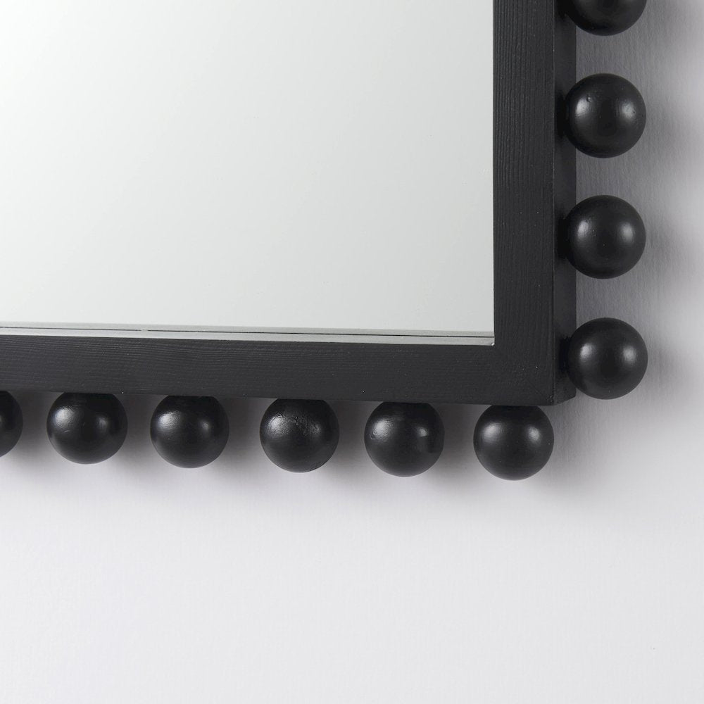 Leeds 23L x 35H Black Wood Arch Frame Mirror