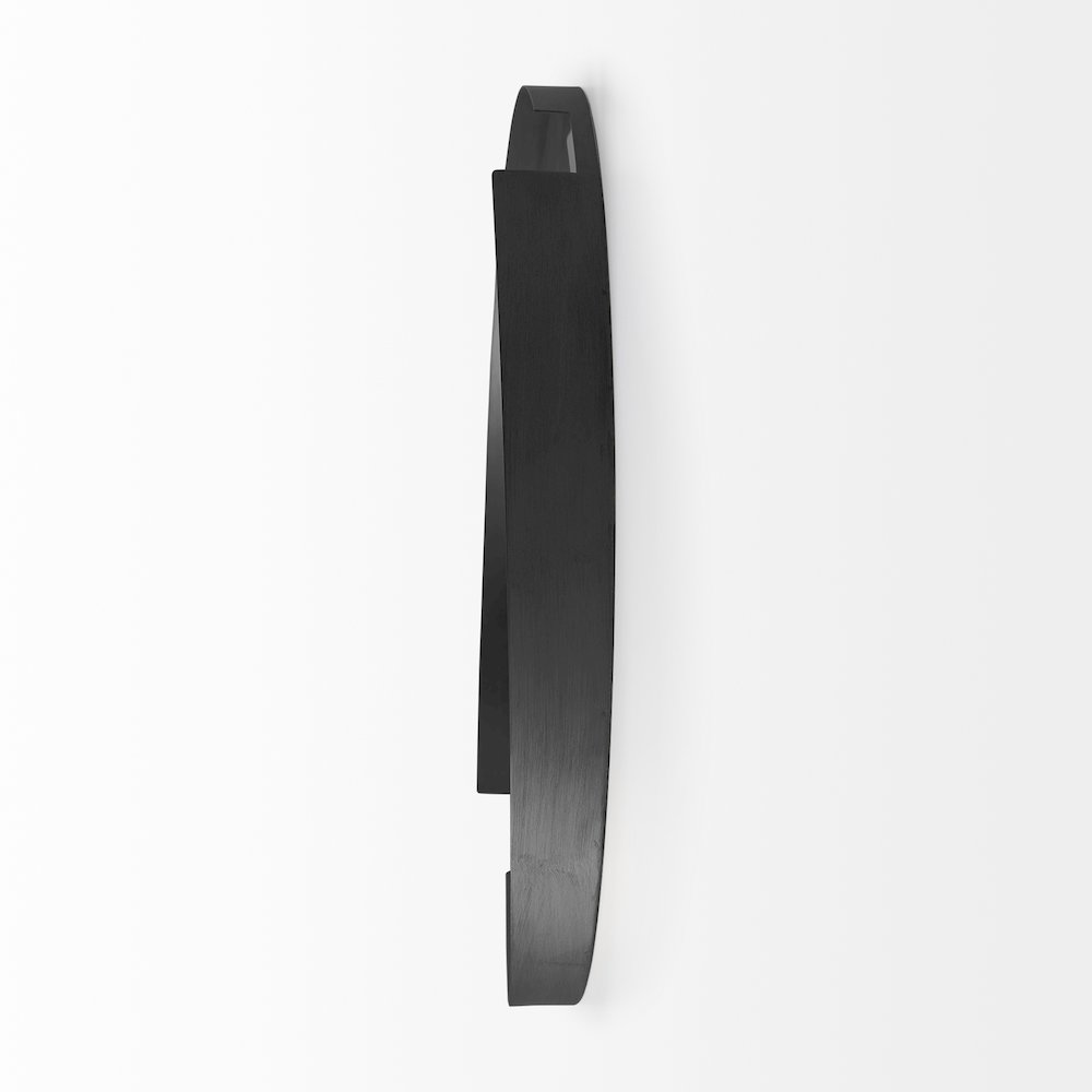 Adrianna 24.4" Black Metal Round Mirror