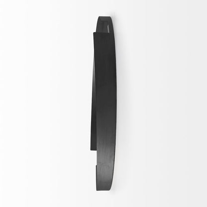 Adrianna 24.4" Black Metal Round Mirror