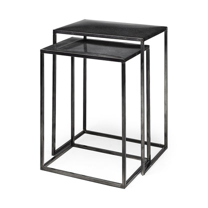 (Set Of 2) Galvanized Metal Nesting Accent Tables