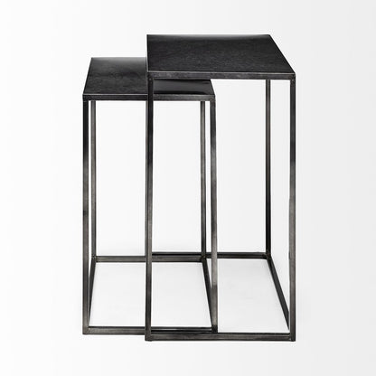 (Set Of 2) Galvanized Metal Nesting Accent Tables