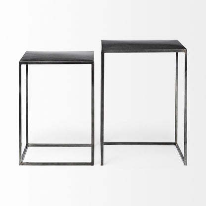 (Set Of 2) Galvanized Metal Nesting Accent Tables