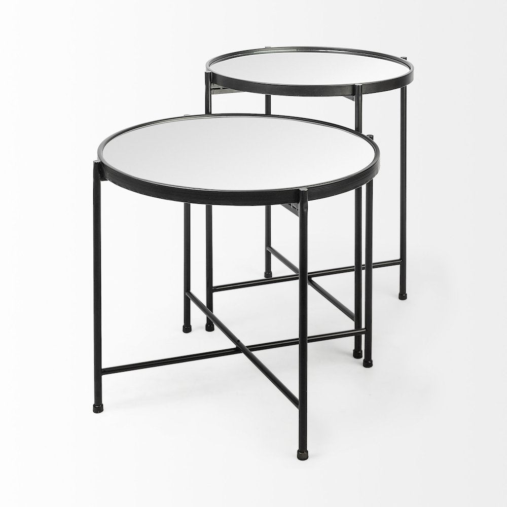 (Small) Black Mirror Top Accent Table