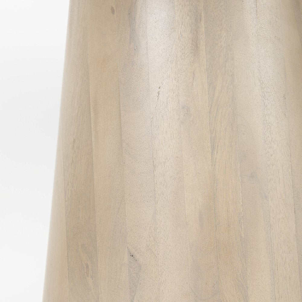 Maxwell White Marble Round Top Black Metal and Wood Pedestal Base Dining Table