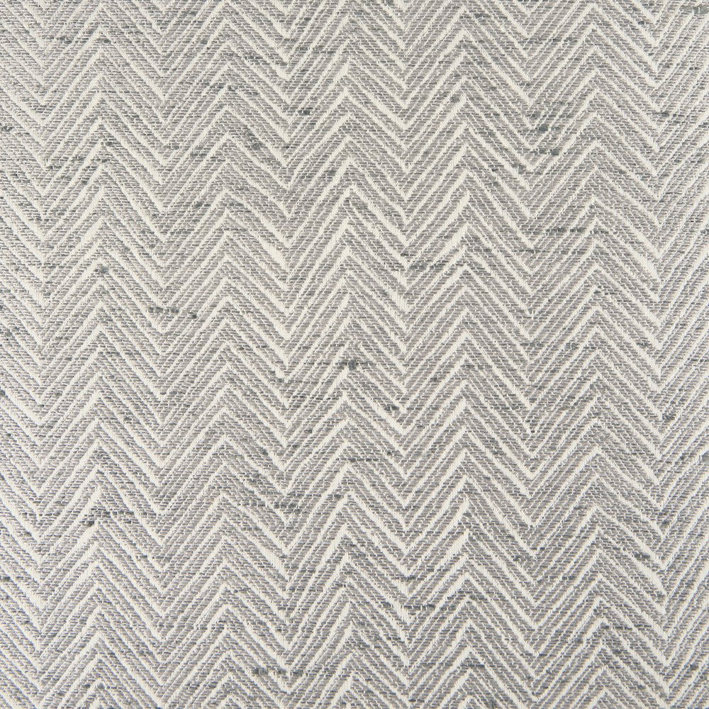 55.0L Gray Herringbone Fabric Seat Antique Nickel Metal Frame Bench