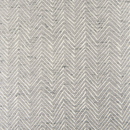 55.0L Gray Herringbone Fabric Seat Antique Nickel Metal Frame Bench