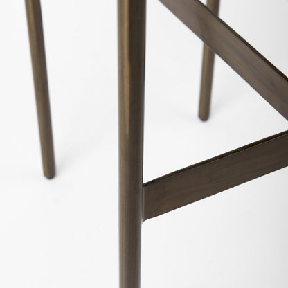 16.75 X 17.75 X 30 Hair-On-Hide Seat Gold Frame Bar Stool