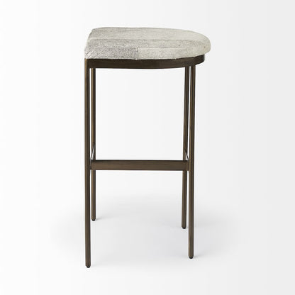 16.75 X 17.75 X 30 Hair-On-Hide Seat Gold Frame Bar Stool