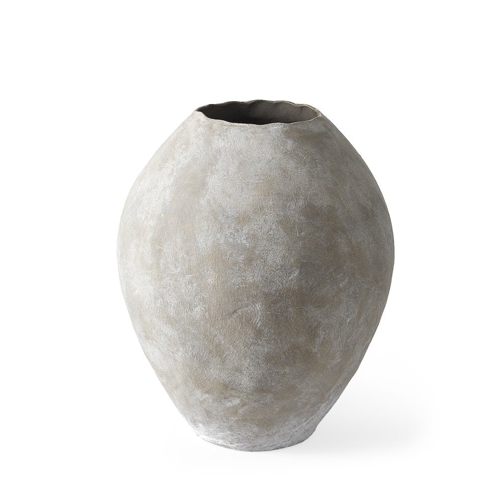 Gob20L x 23H Small Tan Ceramic Oval Vase