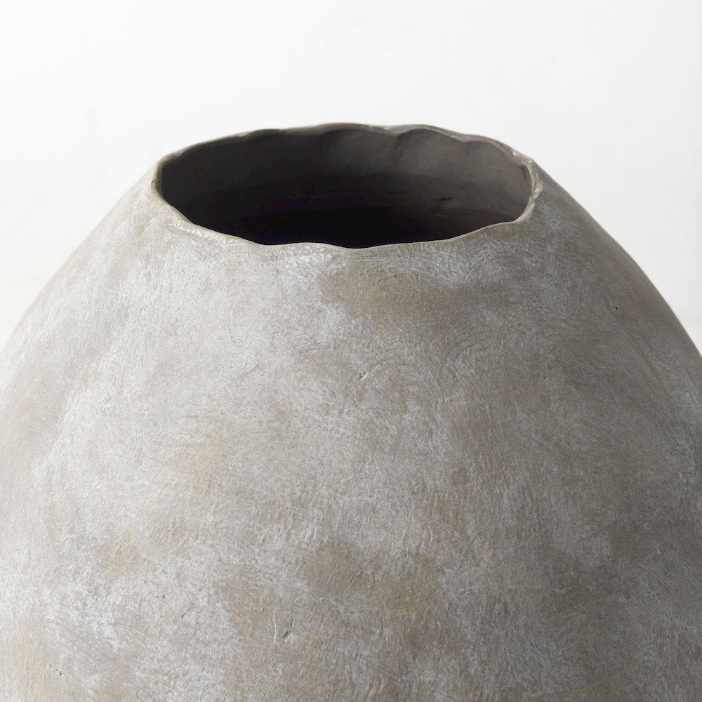 Gob20L x 23H Small Tan Ceramic Oval Vase