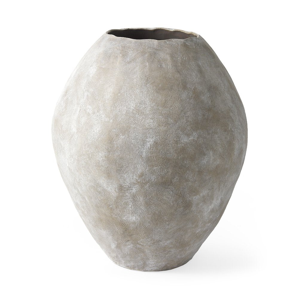 Gob23L x 28H Large Tan Ceramic Oval Vase