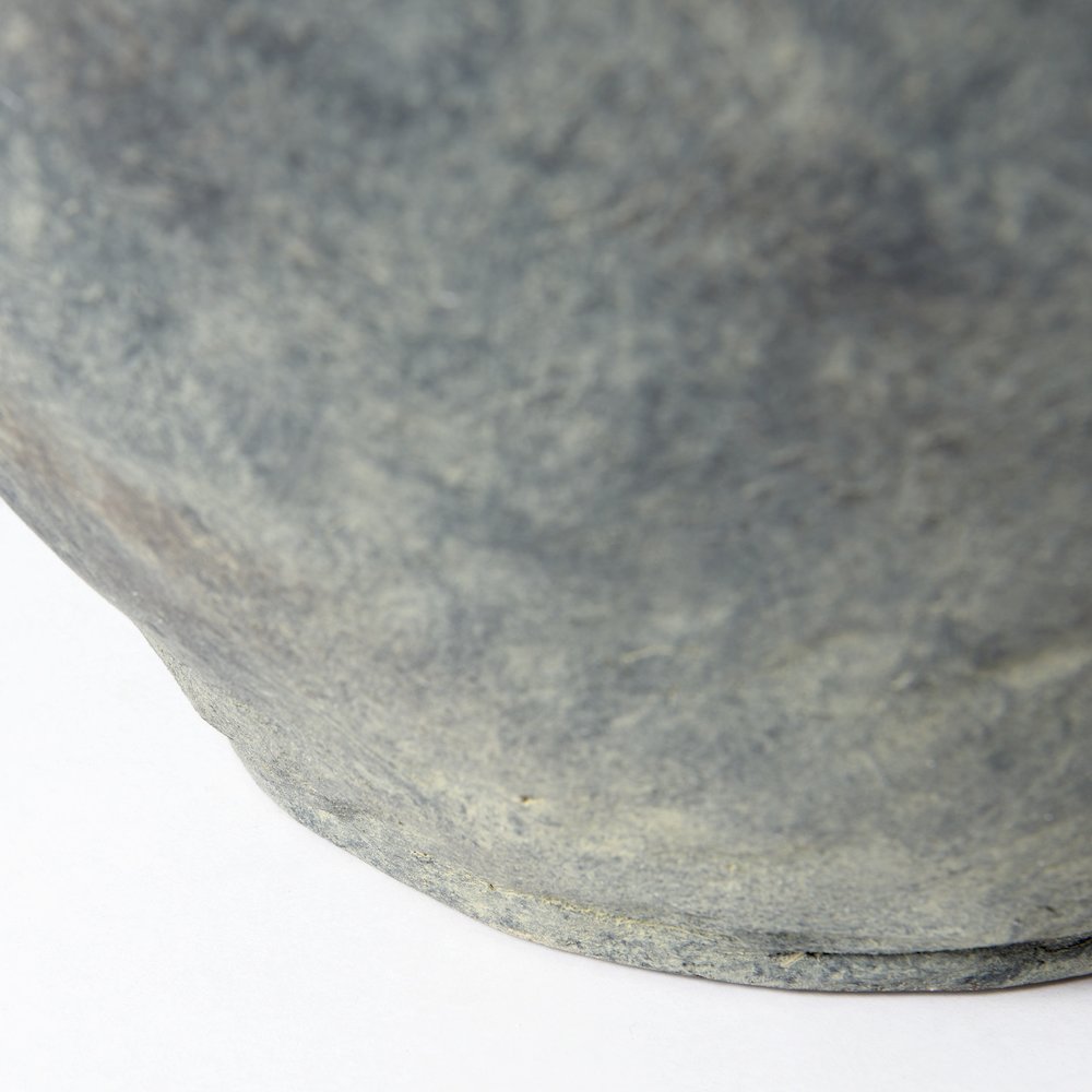 Gob20L x 23H Small Gray Ceramic Oval Vase