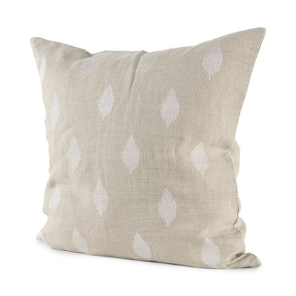 18L X 18W Beige And Cream Fabric Patterned Decorative Pillow Cover