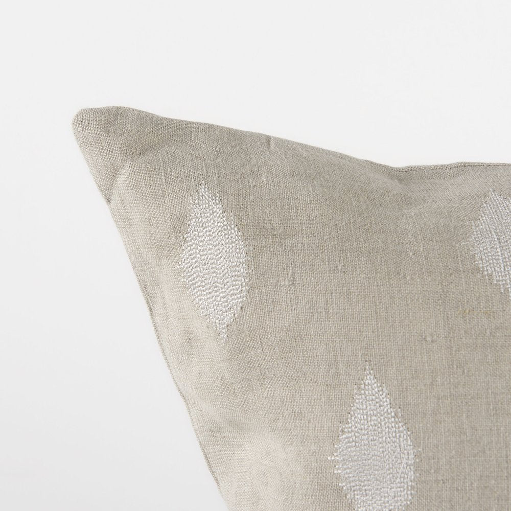 18L X 18W Beige And Cream Fabric Patterned Decorative Pillow Cover
