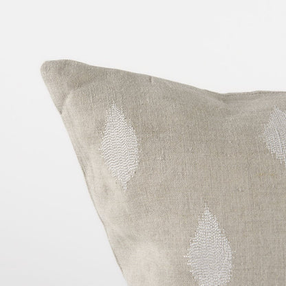 18L X 18W Beige And Cream Fabric Patterned Decorative Pillow Cover