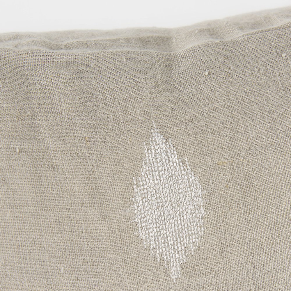 18L X 18W Beige And Cream Fabric Patterned Decorative Pillow Cover