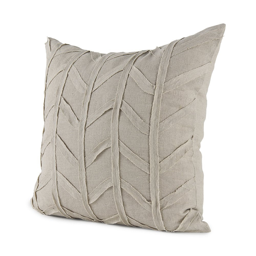 20L X 20W Beige Fabric Textured Decorative Pillow Cover