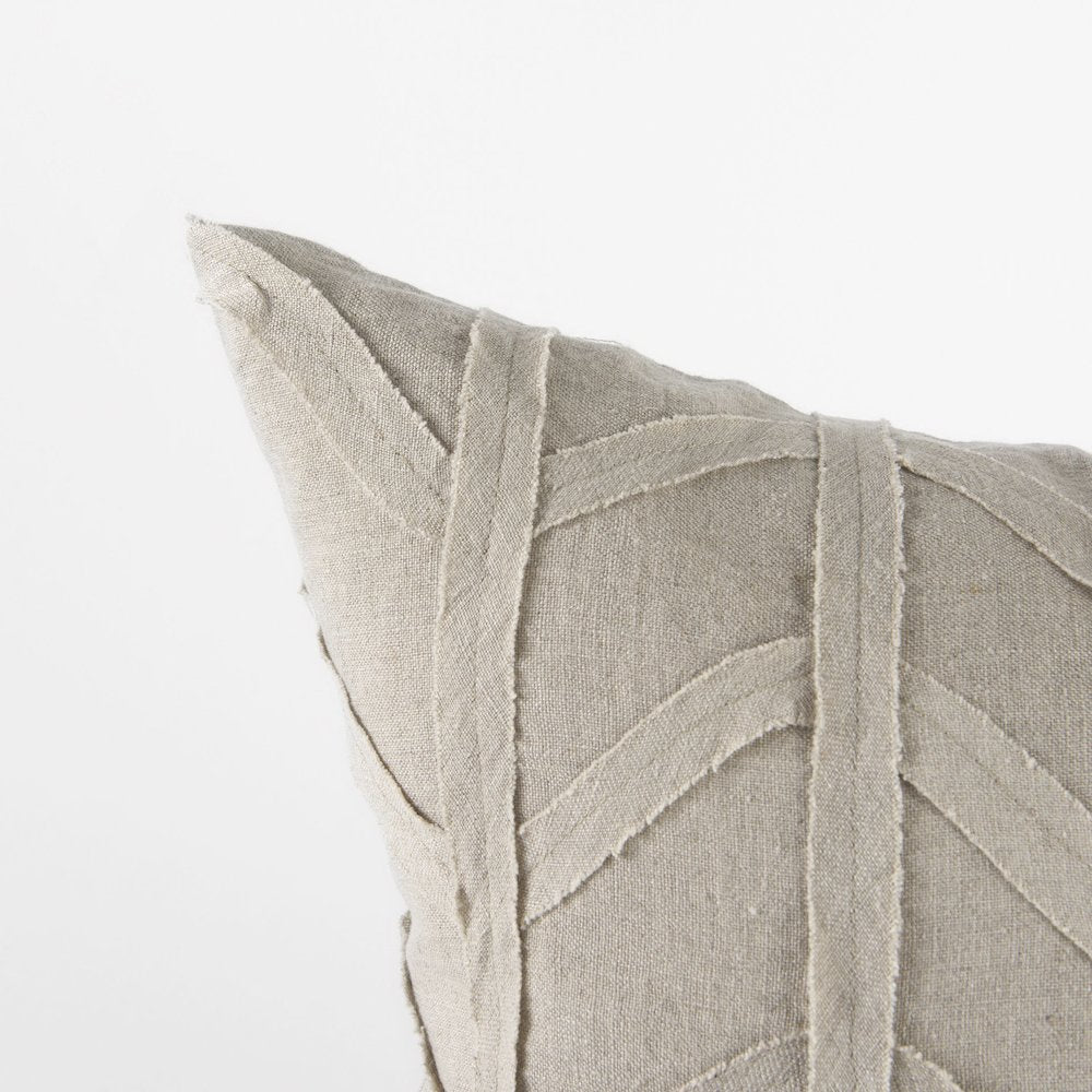 20L X 20W Beige Fabric Textured Decorative Pillow Cover
