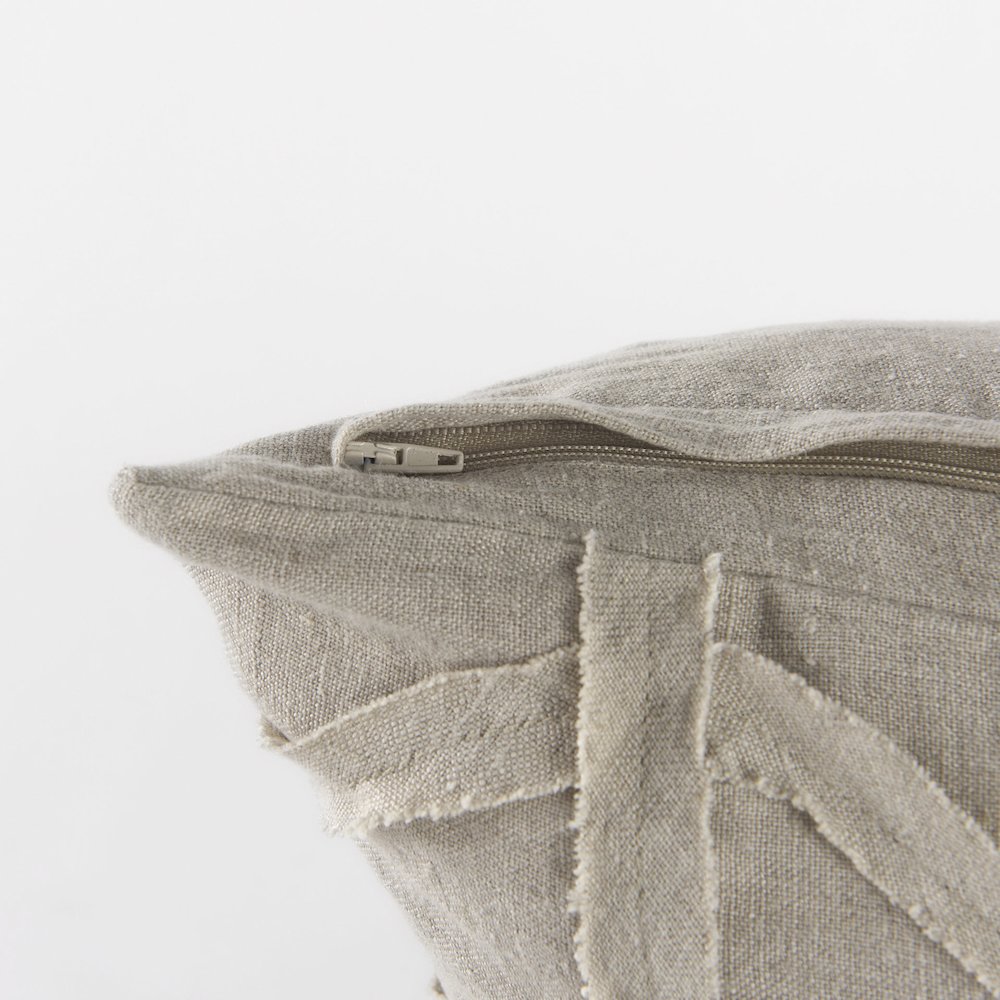 20L X 20W Beige Fabric Textured Decorative Pillow Cover