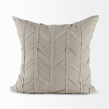 20L X 20W Beige Fabric Textured Decorative Pillow Cover