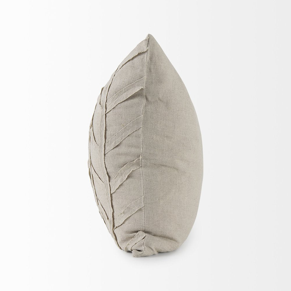 20L X 20W Beige Fabric Textured Decorative Pillow Cover