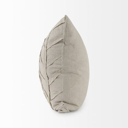 20L X 20W Beige Fabric Textured Decorative Pillow Cover