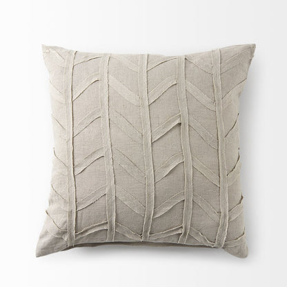20L X 20W Beige Fabric Textured Decorative Pillow Cover
